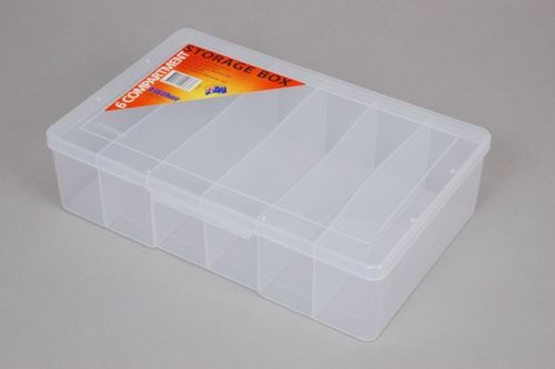 6 Compartment Clear Plastic Storage Box » BMHE